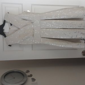 Elegant white silver dress